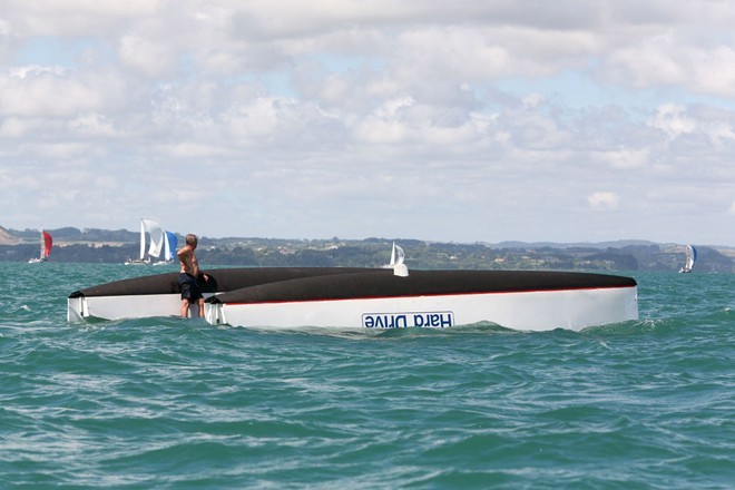 Not a good day out for the catamaran Hard Drive © Ivor Wilkins/Offshore Images http://www.offshoreimages.com/